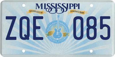 MS license plate ZQE085