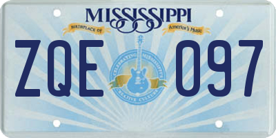 MS license plate ZQE097