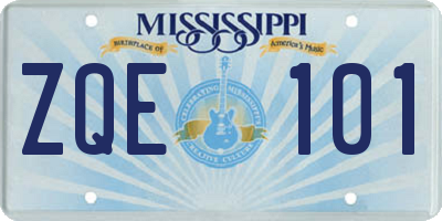 MS license plate ZQE101