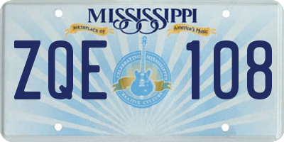 MS license plate ZQE108