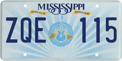 MS license plate ZQE115