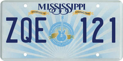 MS license plate ZQE121