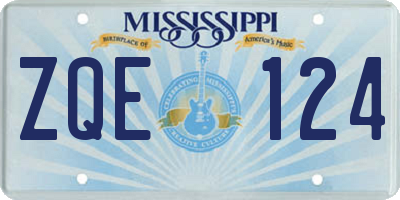 MS license plate ZQE124