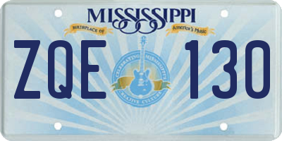 MS license plate ZQE130