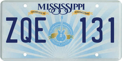 MS license plate ZQE131