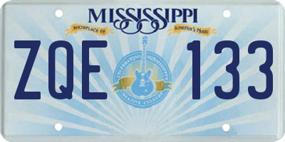 MS license plate ZQE133