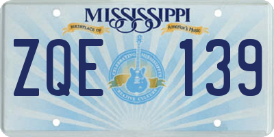 MS license plate ZQE139