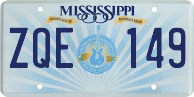 MS license plate ZQE149