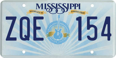 MS license plate ZQE154