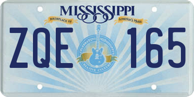 MS license plate ZQE165