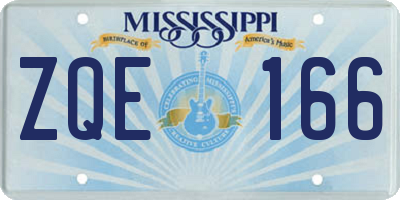 MS license plate ZQE166