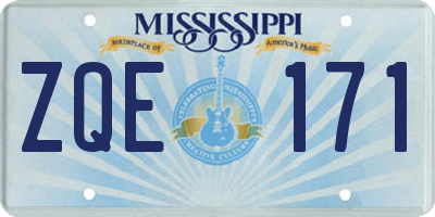 MS license plate ZQE171