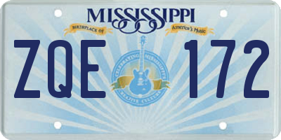 MS license plate ZQE172