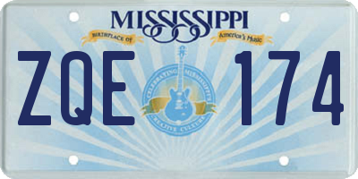 MS license plate ZQE174