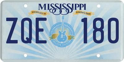 MS license plate ZQE180