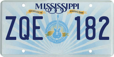 MS license plate ZQE182