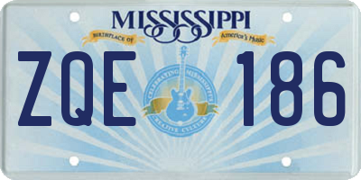 MS license plate ZQE186