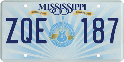 MS license plate ZQE187
