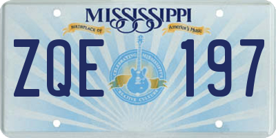 MS license plate ZQE197