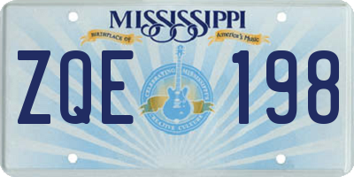 MS license plate ZQE198