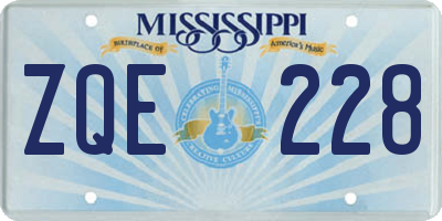 MS license plate ZQE228