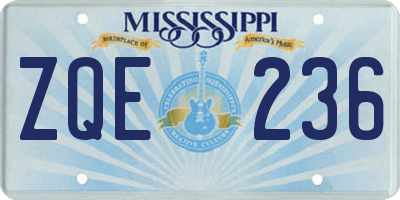 MS license plate ZQE236