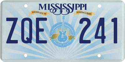 MS license plate ZQE241