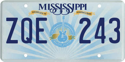 MS license plate ZQE243