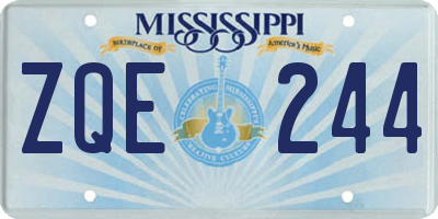 MS license plate ZQE244