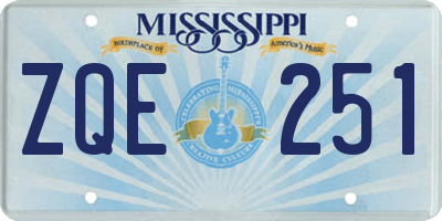 MS license plate ZQE251