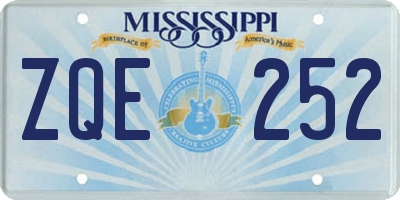 MS license plate ZQE252