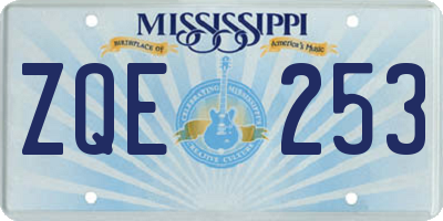 MS license plate ZQE253