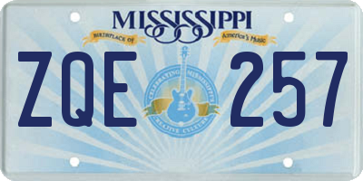 MS license plate ZQE257