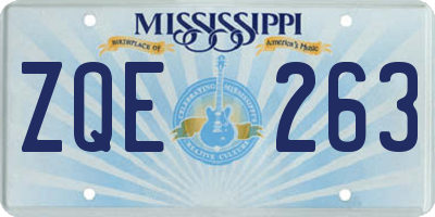 MS license plate ZQE263