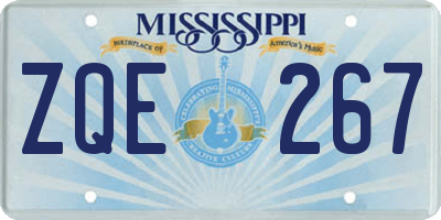 MS license plate ZQE267