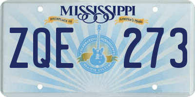 MS license plate ZQE273