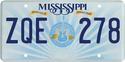 MS license plate ZQE278