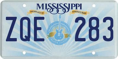MS license plate ZQE283