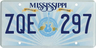 MS license plate ZQE297