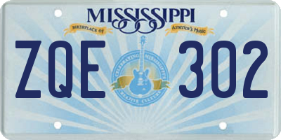 MS license plate ZQE302