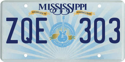 MS license plate ZQE303