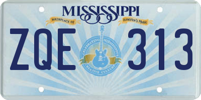 MS license plate ZQE313