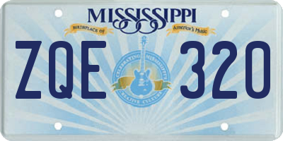 MS license plate ZQE320