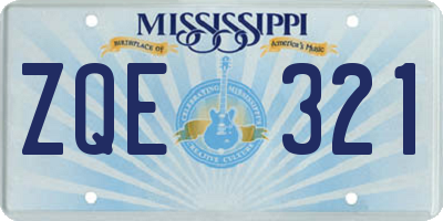 MS license plate ZQE321
