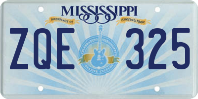 MS license plate ZQE325