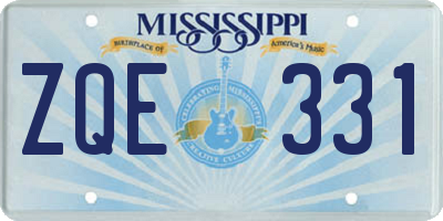 MS license plate ZQE331