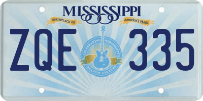 MS license plate ZQE335