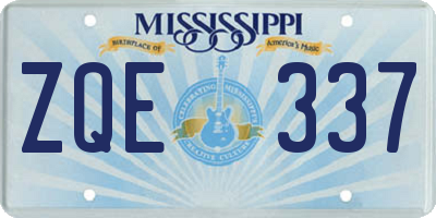MS license plate ZQE337