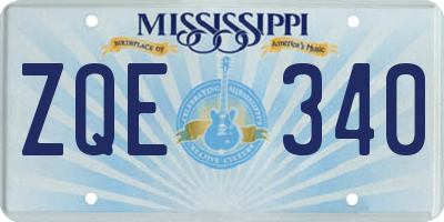 MS license plate ZQE340