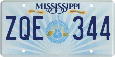 MS license plate ZQE344